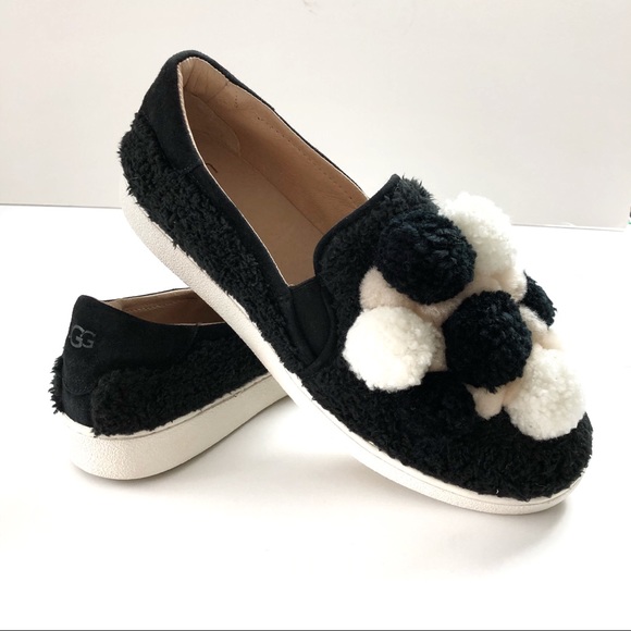 ugg pom pom slip on shoes